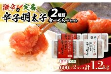 激辛vs定番!辛子明太子2種類食べくらべセット(計1.2kg)  【明太子 めんたいこ 辛子明太子 無着色 訳あり 魚介類 家庭用 お取り寄せグルメ ご飯のお供 お取り寄せ お土産 九州 ご当地グルメ 福岡土産 取り寄せ グルメ 福岡県 筑前町 CE030】