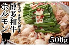 博多和牛ホルモン(もつ鍋・ホルモン焼き用)500g・焼肉のたれ付き【博多和牛 和牛ホルモンもつ もつ鍋 なべ ホルモン焼き 牛もつ 国産 人気 福岡 土産 九州 博多 ご当地 福岡県 筑前町 DP004】