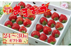 【先行予約 2025年12月上旬以降発送】福岡産あまおう 24-30粒 ギフト箱【あまおう いちご イチゴ 苺 フルーツ くだもの 福岡県産 博多あまおう 福岡あまおう ブランド 果物 食品 人気 おすすめ ギフト 贈答 福岡県 筑前町 DX002】