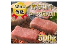 A5A4等級 博多和牛ロース焼肉用 500g 【博多和牛 和牛 牛 肉 お肉 ロース 焼肉 焼き肉 家庭用 贅沢 人気 食品 オススメ 送料無料 福岡県 筑前町 CK017】