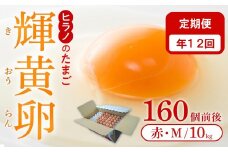 【定期便12回】ヒラノのたまご【輝黄卵(きおうらん)】赤Mサイズ10kg(160個前後)【卵 たまご タマゴ 生卵 生たまご 鶏卵 たまご 卵 国産 たまご 卵 タマゴ 鶏卵 たまごやき 卵かけご飯 卵焼き ゆでたまご たまご 新鮮 直送 朝ごはん 卵かけごはん AJ009】