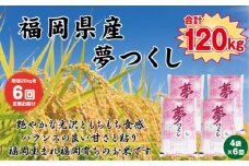 【定期便全6回】【令和7年産新米予約】【食味鑑定士厳選】福岡県産 夢つくし20kg (5kg×4袋) 合計 120kg【精米 お米 米 ご飯 ごはん ブランド ブランド米 夢つくし 食品 ふるさと納税 人気 おすすめ 送料無料 炊飯 炊飯器 福岡 福岡県産 筑前 筑前町 】