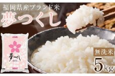 ＜令和7年産＞福岡県産ブランド米「夢つくし」無洗米5kg【米 ブランド米 ブランド 白米 無洗米 夢つくし 令和7年産 5kg 5キロ 家庭用  お取り寄せ お土産 福岡県産 取り寄せ グルメ 福岡県 筑前町 CE003】