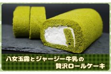 2H4 八女玉露とジャージー牛乳の贅沢ロールケーキ２本セット