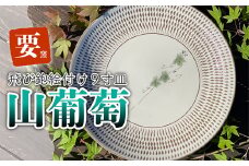 FK4 【要窯】飛び鉋絵付け9寸皿　山葡萄