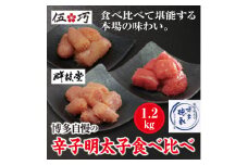 3CG2 博多自慢の辛子明太子食べ比べ　1.2㎏　～東峰村～