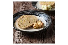 AA30 小石原焼　カネハ窯　飛び鉋プレート【大】(黒×白ツヤ)