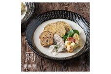 AA29 小石原焼 カネハ窯 飛び鉋プレート【特大】(黒×白ツヤ)