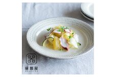 AA37 小石原焼 カネハ窯 飛び鉋プレート【特大】(白×白ツヤ)