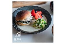 AA33 小石原焼 カネハ窯 飛び鉋プレート【特大】(茶マット)