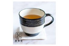 AA48 小石原焼 カネハ窯 飛び鉋モーニングカップ(黒×白ツヤ)