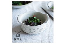 AA42 小石原焼 カネハ窯 飛び鉋グラタン皿(白マット×M)