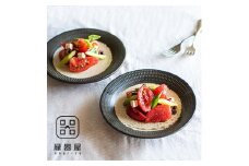 AA106 小石原焼 カネハ窯 飛び鉋プレートセット【大】(茶マット)