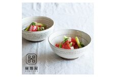AA89 小石原焼 カネハ窯 飛び鉋中鉢セット(両面・シンプル)