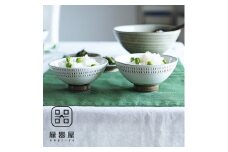 AA91 小石原焼 カネハ窯 飛び鉋飯碗 大小セット(フチ飛び鉋)