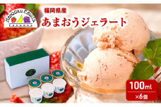 ジェラート こだわり!福岡産あまおうジェラート100ml×6個 苺 いちご あまおう ストロベリー ※配送不可:離島
