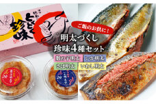 明太子 珍味 4種 明太づくし Aセット 数の子明太 いか明太 さば明太 いわし明太 おつまみ つまみ ご飯のお供 ごはんのお供 大刀洗 配送不可：離島
