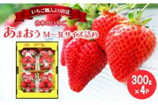 いちご いちご職人 白木のいちご あまおう 300g×4パック詰め (M～3Lサイズ) イチゴ 苺 果物 デザート ※配送不可：沖縄・離島