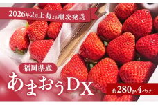 あまおう 【2026年2月上旬より順次発送】あまおうDX 約280g×4パック イチゴ 苺 いちご 果物 福岡県産 ※配送不可:離島