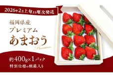 あまおう 【2026年2月上旬より順次発送】ティッシュボックス用 特別仕様の桐箱入り プレミアムあまおう 約400g×1パック 【ギフト・お祝い・贈答用】 イチゴ 苺 いちご 果物 福岡県産 ※配送不可:離島