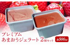 プレミアムあまおうジェラート 2種セット ( シャーベット ・ アイス 各500ml) あまおう いちご デザート ジェラート ※配送不可：北海道・沖縄・離島