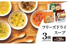 スープ 3種のスープ (オニオン・たまご・春雨) 各40食 計120食 フリーズドライ