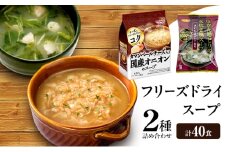 スープ 2種のスープ (オニオン・水炊き) 各20食 計40食 フリーズドライ