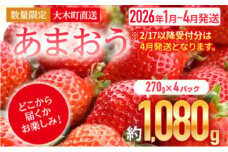 いちご あまおう 大木町 約270g×4パック 合計1080g 【2026年1月～4月に順次出荷予定】 イチゴ あかい まるい おおきい うまい CB223