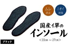 消臭い草インソール４足セットブラック　選べるサイズ　AA032