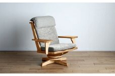 【開梱・設置】１Pソファ　極ワザ　パーソナルチェア　両肘TN／CR-BEﾍｯﾄﾞﾚｽﾄ付き　ナチュラル　AL095