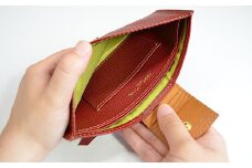 スマート長財布（シュリンクレザー・レッド）　BK005