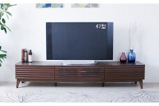 【開梱・設置】アゼル 200cm テレビボード（ブラウン）　AX075