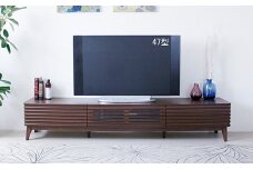 【開梱・設置】アゼル 200cm テレビボード（ブラウン）　AX075