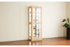 【開梱・設置】ハックル　キュリオケース59cm　ナチュラル　AL177
