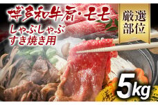 訳あり 博多和牛しゃぶしゃぶすき焼き用（肩ロース肉・肩バラ肉・モモ肉）5kg 黒毛和牛 お取り寄せグルメ お取り寄せ お土産 九州 福岡土産 取り寄せ グルメ MEAT PLUS CP032
