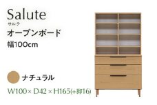 オープンボード Salute サルテ 幅100cm NA ナチュラル ベージュ 家具 収納 書棚 本棚 完成品 【北海道・東北・沖縄・離島不可】CN019-NA