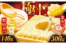 巣みつ・野山みつセット 合計440g 蜂蜜 はちみつ コムハニー 極上 濃厚 広川町 / 株式会社九州蜂の子本舗 [AFAI002]