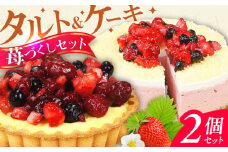 ケーキ・タルトセット（苺のムースケーキ・ベリーベリータルト） すいーつ いちご イチゴ 苺ケーキ たると スイーツ デザート ベリー 洋菓子 スポンジ 冷凍 クリスマス パーティ 広川町 / イートウェル株式会社 [AFAK152]