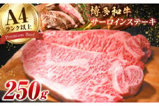 【博多和牛】 サーロイン ステーキ 250g×1枚 肉 牛肉 ステーキ 黒毛和牛 バーベキュー 広川町 / 株式会社MEAT PLUS [AFBO001]