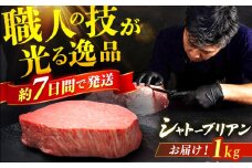 【博多和牛】ヒレ シャトーブリアン 200g×5枚 ステーキ 牛肉 牛ステーキ ステーキ肉 ステーキ シャトーブリアン ヒレ ヒレステーキ 肉 博多和牛ステーキ 赤身ステーキ スピード配送 広川町 / 久田精肉店株式会社 [AFBV028]