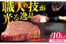 【10回定期便】博多和牛 ヒレ シャトーブリアン 200g×5枚 牛肉 にく ステーキ お歳暮 お中元 贈答用 シャトーブリアン ヒレ ヒレステーキ 赤身 父の日 母の日 敬老の日 広川町 / 久田精肉店株式会社 [AFBV032]