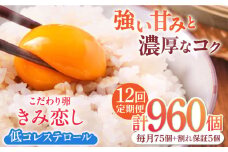 【12回定期便】きみ恋し 80個（75個+割れ保証5個）×12ヶ月 総計960個 広川町/伊藤養鶏場 [AFAJ014]