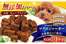 完全無添加ペットのおやつ マグロジャーキー 約50g×10袋（キューブタイプ）犬 猫 無添加 お菓子 おやつ ツナ 広川町 / わんこのおやつ HIROMARU [AFBM004]