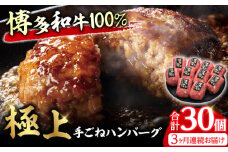 【3回定期便】博多和牛100％！贅沢本格 手ごね ハンバーグ 10個 牛肉 にく ハンバーグ お惣菜 お弁当 お歳暮 お中元 贈答用 サーロイン 赤身 父の日 母の日 敬老の日 広川町 / 久田精肉店株式会社 [AFBV040]