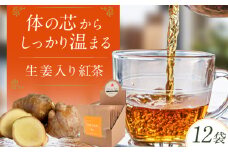 生姜入り紅茶 12袋 お茶 ショウガ 健康 リラックス 広川町 / ワークアンドライフ [AFAQ007]