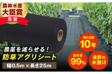 防草アグリシート（BB2218・耐久目安10年・幅0.5m×長さ25ｍ） 広川町 / 日本ワイドクロス株式会社 [AFCA009]