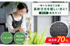 園芸用 遮光ネット（BK1210・ハトメ付・幅3.6m×長さ5.4m） 日よけ 日光避け 日差し 日陰 農業 植物用 ネット 広川町 / 日本ワイドクロス株式会社 [AFCA026]