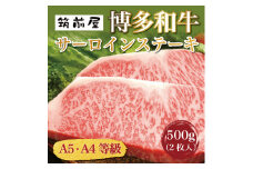 A5 A4 等級使用 博多和牛 サーロイン ステーキ用 500g(2枚入) [a9187] 株式会社チクゼンヤ ※配送不可：離島【返礼品】添田町 ふるさと納税