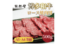 A5 A4 等級使用 博多和牛 ロース 焼肉用 500g [a9189] 株式会社チクゼンヤ ※配送不可：離島【返礼品】添田町 ふるさと納税