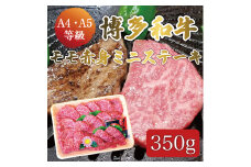 博多和牛 A5～A4 モモ 赤身 ミニ ステーキ 350g ソース・塩胡椒付 化粧箱入 [a9232] 株式会社マル五 ※配送不可：離島【返礼品】添田町 ふるさと納税
